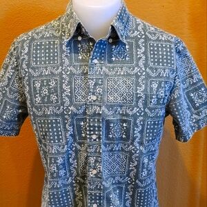 Vintage Reverse Print Tailored Fit Reyn Spooner Medium Men's Short Sleeve Shirt